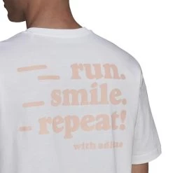 Adidas Signature Short Sleeve T-Shirt White Pink -Sports Comprehensive ad gv1349 005