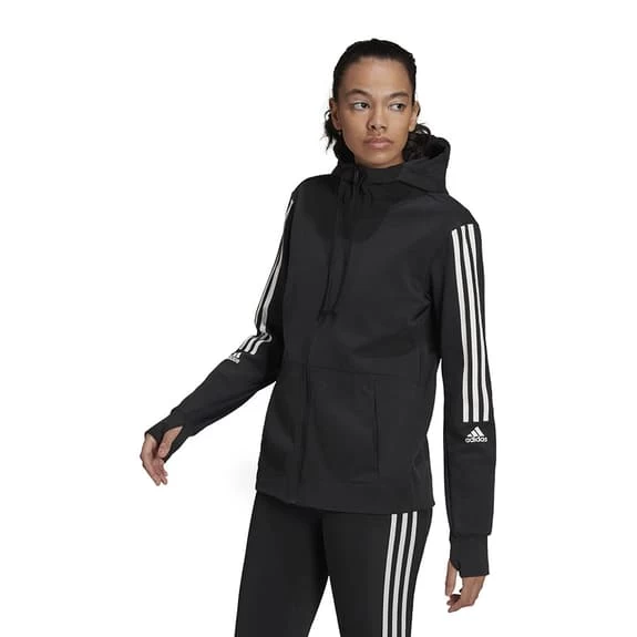 Adidas Aeroready Made For Training Full Zip Hoodie Black White Women 4 Adidas Aeroready Made For Training Full Zip Hoodie Black White Women - Image 2