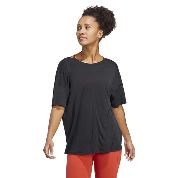 Adidas Yoga Studio Oversized Short Sleeve T-Shirt Black Women 4 Adidas Yoga Studio Oversized Short Sleeve T-Shirt Black Women - Image 2