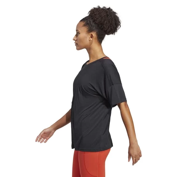Adidas Yoga Studio Oversized Short Sleeve T-Shirt Black Women 6 Adidas Yoga Studio Oversized Short Sleeve T-Shirt Black Women - Image 4
