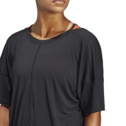 Adidas Yoga Studio Oversized Short Sleeve T-Shirt Black Women 13 Adidas Yoga Studio Oversized Short Sleeve T-Shirt Black Women -Sports Comprehensive ad hs8117 006