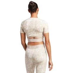 T-Shirt Adidas Techfit Camo Print Short Sleeve White Pale Pink Women -Sports Comprehensive ad ic8053 003