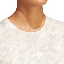 T-Shirt Adidas Techfit Camo Print Short Sleeve White Pale Pink Women -Sports Comprehensive ad ic8053 005