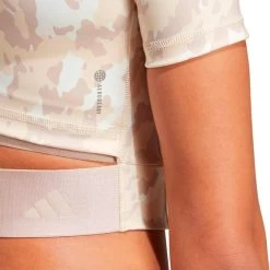 T-Shirt Adidas Techfit Camo Print Short Sleeve White Pale Pink Women -Sports Comprehensive ad ic8053 006