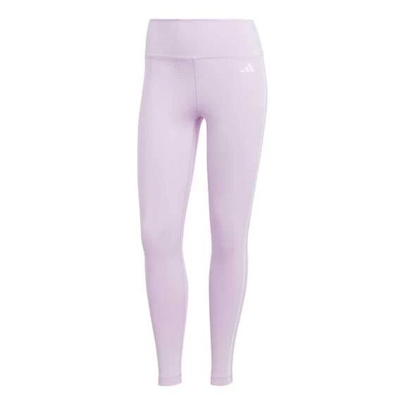 Adidas 7/8 Train Essentials High-Waisted 3-Stripes Leggings Lilac White Women 3 Adidas 7/8 Train Essentials High-Waisted 3-Stripes Leggings Lilac White Women