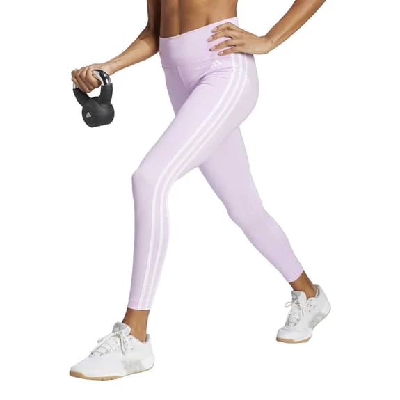 Adidas 7/8 Train Essentials High-Waisted 3-Stripes Leggings Lilac White Women 4 Adidas 7/8 Train Essentials High-Waisted 3-Stripes Leggings Lilac White Women - Image 2