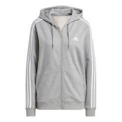 Adidas Train Essentials Feelready Full Zip Hoodie Light Grey White Women