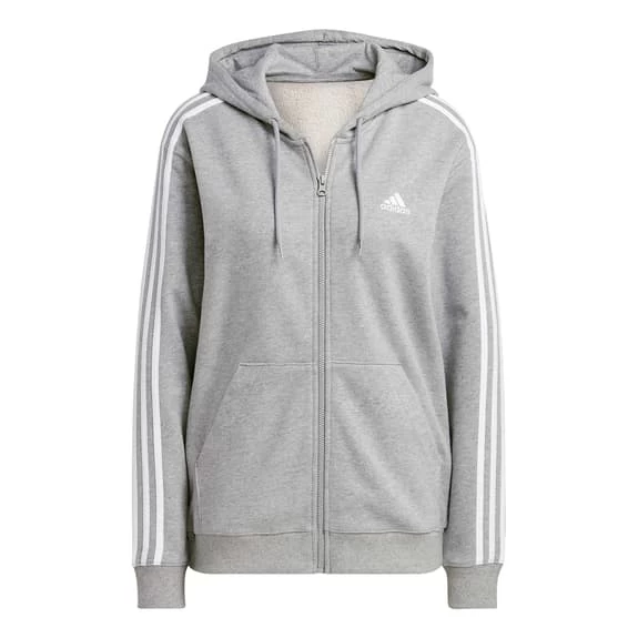 Adidas Train Essentials Feelready Full Zip Hoodie Light Grey White Women 3 Adidas Train Essentials Feelready Full Zip Hoodie Light Grey White Women