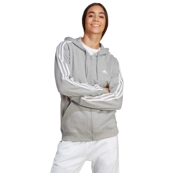 Adidas Train Essentials Feelready Full Zip Hoodie Light Grey White Women 4 Adidas Train Essentials Feelready Full Zip Hoodie Light Grey White Women - Image 2