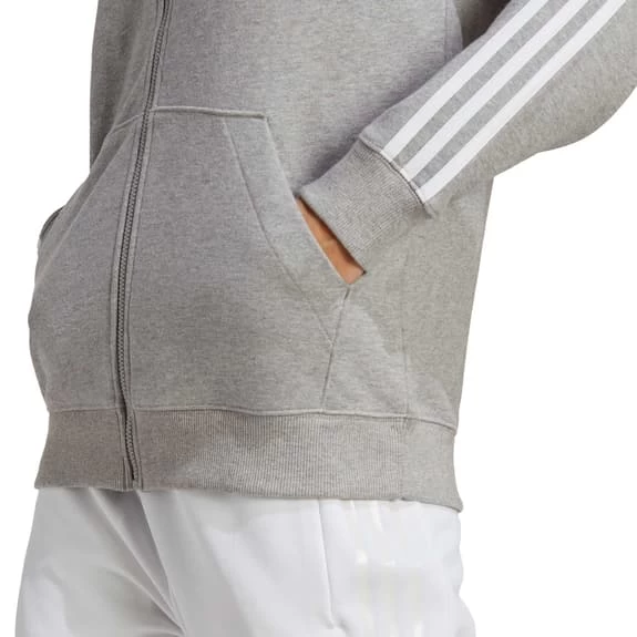 Adidas Train Essentials Feelready Full Zip Hoodie Light Grey White Women 8 Adidas Train Essentials Feelready Full Zip Hoodie Light Grey White Women - Image 6