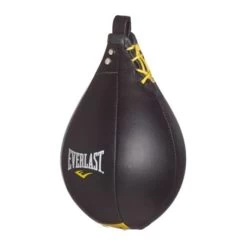 Everlast Leather Speed Punching Bag Black Yellow White
