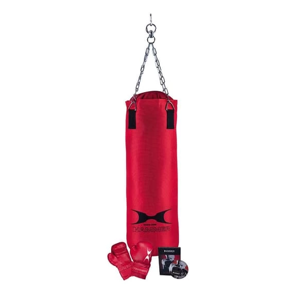 Boxing Set Finnlo Fit Nylon Sack + Gloves Red 3 Boxing Set Finnlo Fit Nylon Sack + Gloves Red