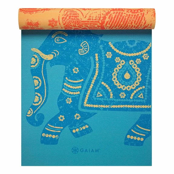 Gaiam Premium Reversible 6 Mm Yoga Mat Blue Orange 5 Gaiam Premium Reversible 6 Mm Yoga Mat Blue Orange - Image 3