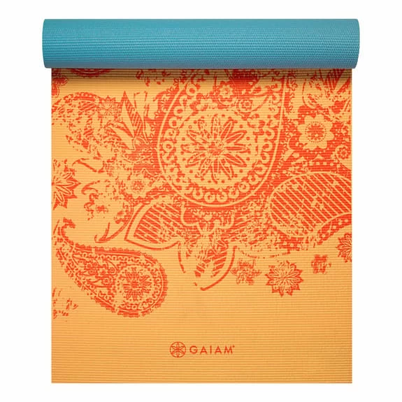 Gaiam Premium Reversible 6 Mm Yoga Mat Blue Orange 6 Gaiam Premium Reversible 6 Mm Yoga Mat Blue Orange - Image 4