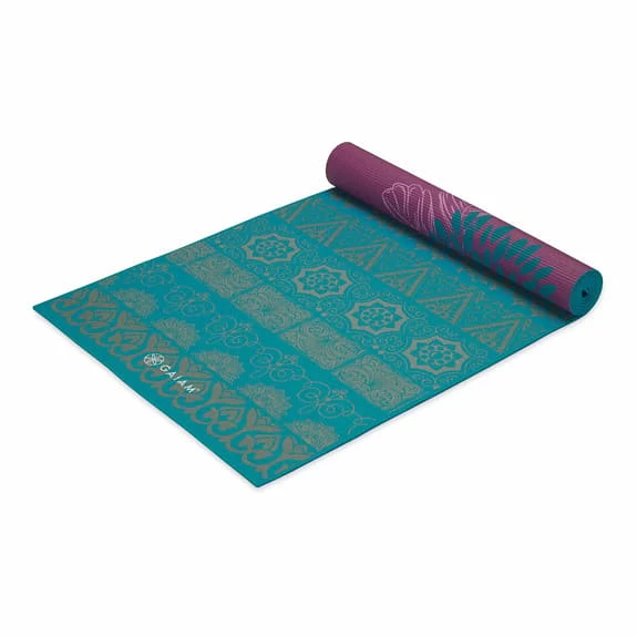Gaiam Premium Reversible 6 Mm Yoga Mat Turquoise Blue Violet 7 Gaiam Premium Reversible 6 Mm Yoga Mat Turquoise Blue Violet - Image 5