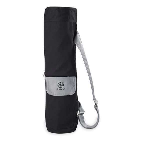 Gaiam Yoga Mat Bag Black Grey 3 Gaiam Yoga Mat Bag Black Grey