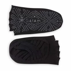 Gaiam Studio Yoga Non-Slip Socks Black Grey Women