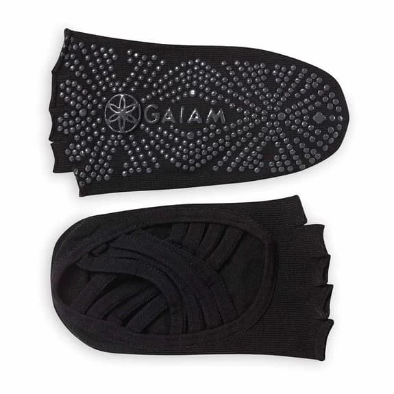 Gaiam Studio Yoga Non-Slip Socks Black Grey Women 3 Gaiam Studio Yoga Non-Slip Socks Black Grey Women