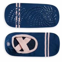 Gaiam Grippy Yoga Indigo Non-Slip Socks Navy Blue Light Pink Women 5 Gaiam Grippy Yoga Indigo Non-Slip Socks Navy Blue Light Pink Women -Sports Comprehensive gam 63635 002