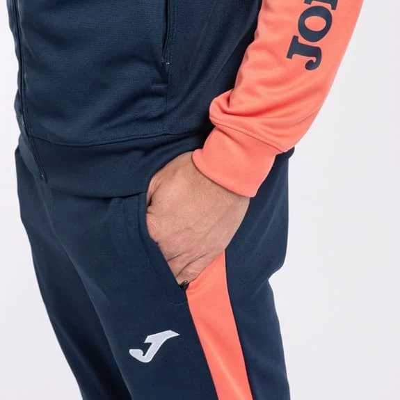 Joma ECO Championship Tracksuit Dark Blue Salmon Orange Kids 8 Joma ECO Championship Tracksuit Dark Blue Salmon Orange Kids - Image 6