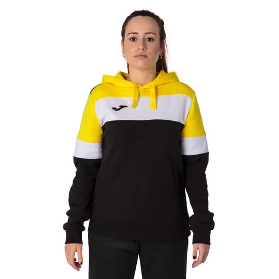 Joma Crew IV Hooded Sweatshirt Black White Yellow Women 4 Joma Crew IV Hooded Sweatshirt Black White Yellow Women - Image 2