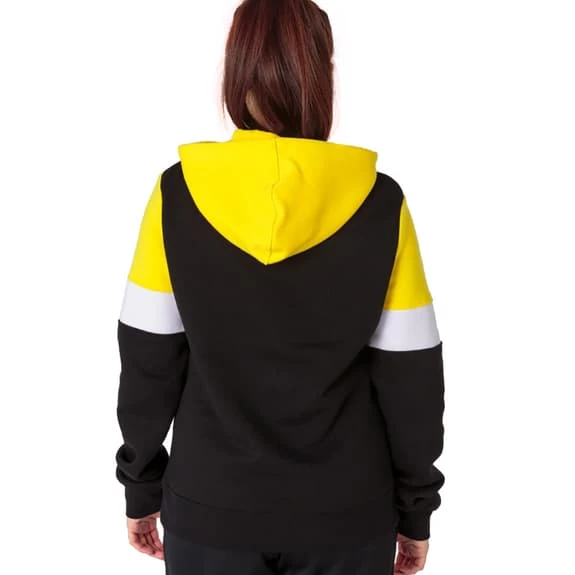 Joma Crew IV Hooded Sweatshirt Black White Yellow Women 5 Joma Crew IV Hooded Sweatshirt Black White Yellow Women - Image 3