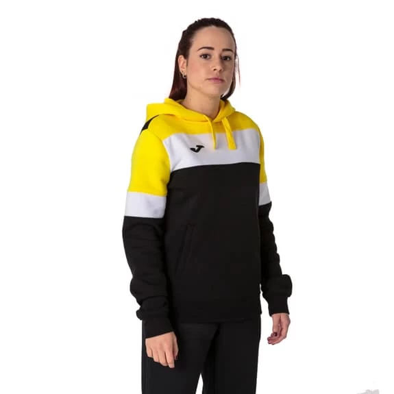 Joma Crew IV Hooded Sweatshirt Black White Yellow Women 6 Joma Crew IV Hooded Sweatshirt Black White Yellow Women - Image 4