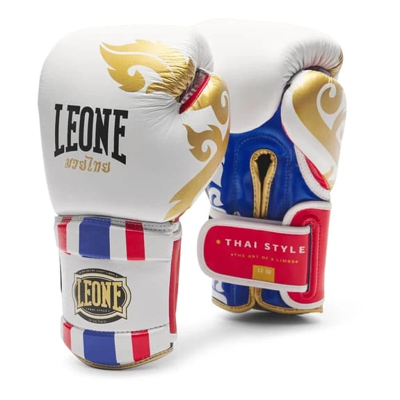 Leone 1947 Thai Style 12 Oz Gloves White Red Blue 3 Leone 1947 Thai Style 12 Oz Gloves White Red Blue