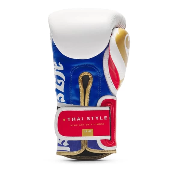 Leone 1947 Thai Style 12 Oz Gloves White Red Blue 6 Leone 1947 Thai Style 12 Oz Gloves White Red Blue - Image 4