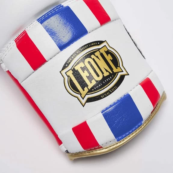Leone 1947 Thai Style 10 Oz Gloves White Red Blue 8 Leone 1947 Thai Style 10 Oz Gloves White Red Blue - Image 6