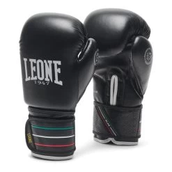 Leone 1947 Boxing Flag Style 16 Oz Gloves Black White