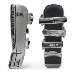 Leone 1947 Nexplosion Shin Guards Silver Black