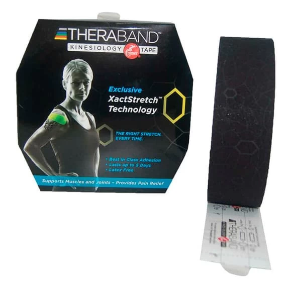 Muscle Tape Thera-Band Kinesiology Tape 5cmx5m Pre-cut Black 3 Muscle Tape Thera-Band Kinesiology Tape 5cmx5m Pre-cut Black