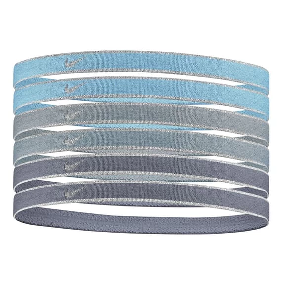 Hairband Nike Swoosh Sport Metallic Blue Light Grey (6 Pack) 3 Hairband Nike Swoosh Sport Metallic Blue Light Grey (6 Pack)