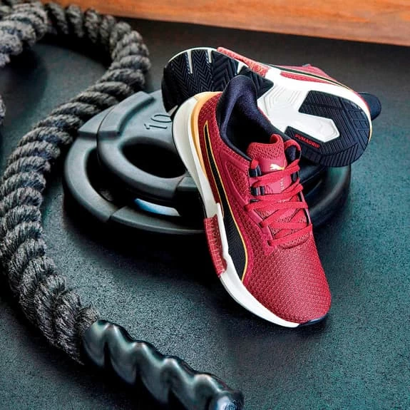 Puma PWRFrame TR Deco Glam Shoes Dark Red Black Women 7 Puma PWRFrame TR Deco Glam Shoes Dark Red Black Women - Image 5