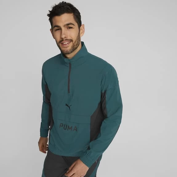 Puma Fit Woven Half Zip Sweatshirt Turquoise Blue Black 5 Puma Fit Woven Half Zip Sweatshirt Turquoise Blue Black - Image 3