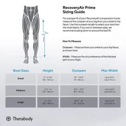 Therabody RecoveryAir Prime Pressure Therapy Boots Black 13 Therabody RecoveryAir Prime Pressure Therapy Boots Black -Sports Comprehensive ra boots infographics v16 sizing prime 1