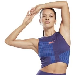 Reebok Seamless Crop Top Navy Blue Women 10 Reebok Seamless Crop Top Navy Blue Women -Sports Comprehensive re gi5004 003