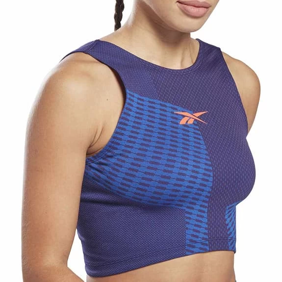 Reebok Seamless Crop Top Navy Blue Women 7 Reebok Seamless Crop Top Navy Blue Women - Image 5