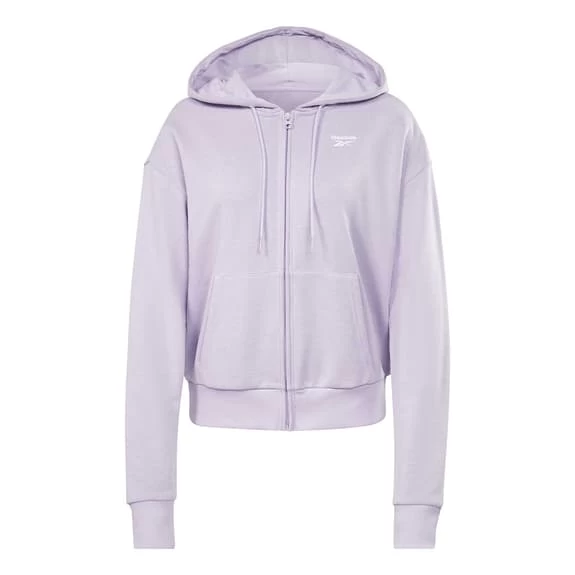 Reebok Identity Small Logo French Terry Full Zip Hoodie Light Lilac Women 3 Reebok Identity Small Logo French Terry Full Zip Hoodie Light Lilac Women
