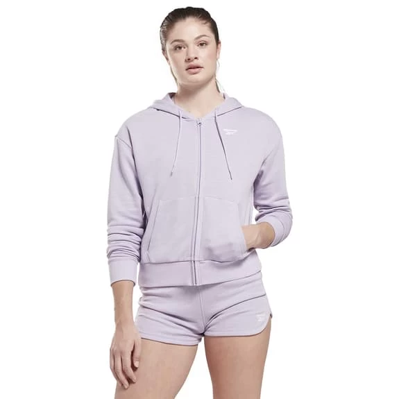 Reebok Identity Small Logo French Terry Full Zip Hoodie Light Lilac Women 4 Reebok Identity Small Logo French Terry Full Zip Hoodie Light Lilac Women - Image 2
