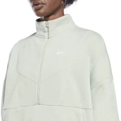 Reebok Workout Ready Cover-Up Half Zip Sweatshirt Light Blue Women 12 Reebok Workout Ready Cover-Up Half Zip Sweatshirt Light Blue Women -Sports Comprehensive re h65622 005