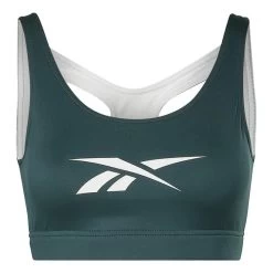 Reebok Workout Ready Big Logo Bra Green White
