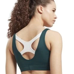Reebok Workout Ready Big Logo Bra Green White 13 Reebok Workout Ready Big Logo Bra Green White -Sports Comprehensive re hh8080 006