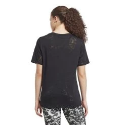 Reebok Burnout Short Sleeve T-Shirt Matt Black Women -Sports Comprehensive re hi4057 003