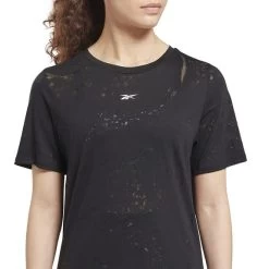 Reebok Burnout Short Sleeve T-Shirt Matt Black Women -Sports Comprehensive re hi4057 005