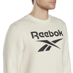 Reebok Identity Fleece Crew Sweatshirt White Black -Sports Comprehensive re hj9969 005
