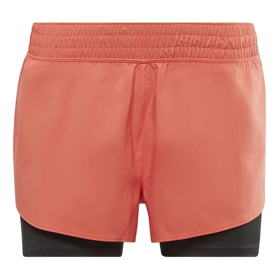 Reebok Running 2in1 Shorts Red Black Women 3 Reebok Running 2in1 Shorts Red Black Women