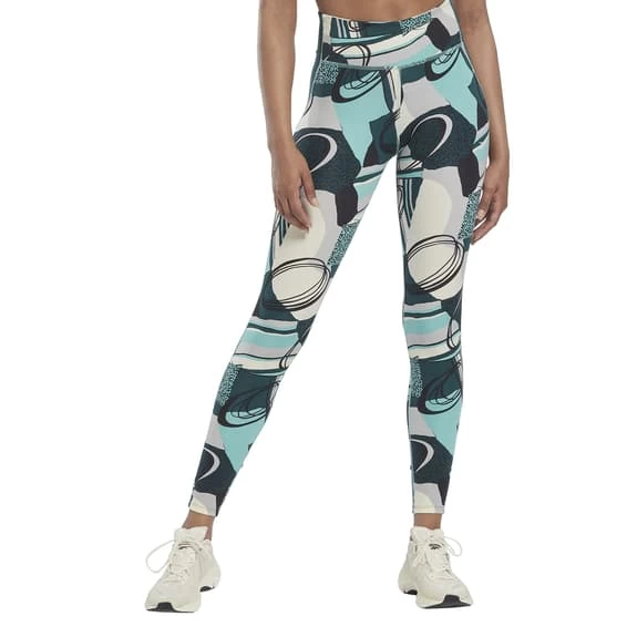 Reebok Lux Perform Leggings Blue White Women 4 Reebok Lux Perform Leggings Blue White Women - Image 2