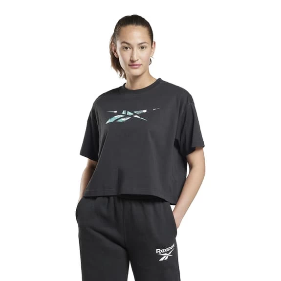 Reebok Classics Winter Pack Short Sleeve T-Shirt Black Blue Women 4 Reebok Classics Winter Pack Short Sleeve T-Shirt Black Blue Women - Image 2